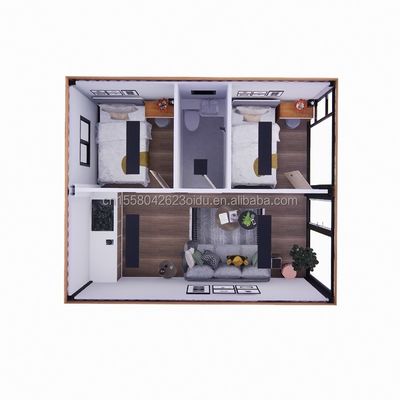 Prefabbricato in legno vetro Casa a luce solare Casa contenitore con colore personalizzato e muro 50/75/100mm pannello sandwich ondulato