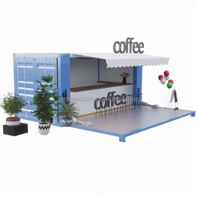 50/75/100mm Wave Sandwich Panel Parete Luxury 20ft Foldable Container House per caffè / Container Cafe / Container Bar