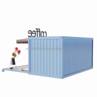 50/75/100mm Wave Sandwich Panel Parete Luxury 20ft Foldable Container House per caffè / Container Cafe / Container Bar