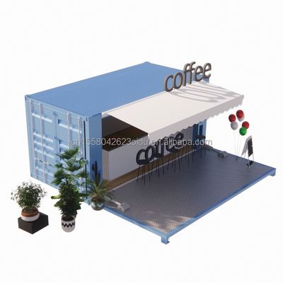 50/75/100mm Wave Sandwich Panel Parete Luxury 20ft Foldable Container House per caffè / Container Cafe / Container Bar