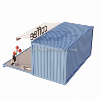 50/75/100mm Wave Sandwich Panel Parete Luxury 20ft Foldable Container House per caffè / Container Cafe / Container Bar