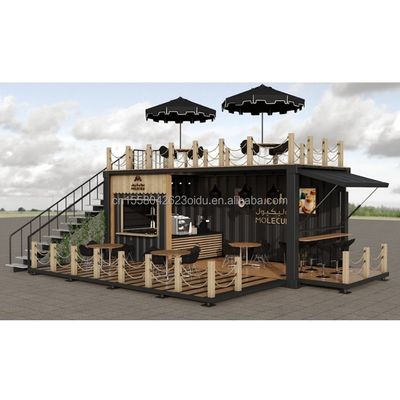 Moderno design 20ft Custom Made Container di spedizione giardino caffetteria bar mobili negozio di caffè panello sandwich in acciaio all'aperto