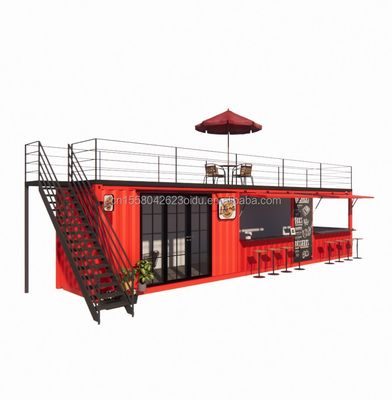 Moderno lussuoso 20ft 10ft Mini Cafe Bar Ristorante Casa Contenitore Bar Prefabbricato Acciaio Interior Design per il centro commerciale