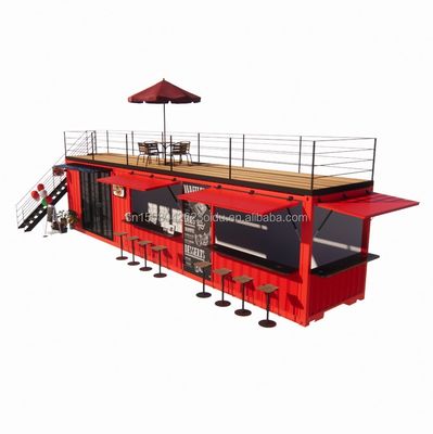 Moderno lussuoso 20ft 10ft Mini Cafe Bar Ristorante Casa Contenitore Bar Prefabbricato Acciaio Interior Design per il centro commerciale
