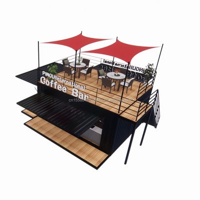 Contenitore di trasporto in acciaio mobile da 10 piedi per centri commerciali Caffe' Pop-Up Cafe Bar in acciaio galvanizzato