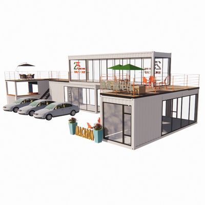 40ft Mobile Bar Restaurant Container Hotel Container in acciaio Storage Edificio prefabbricato con telaio in acciaio galvanizzato e piegatura