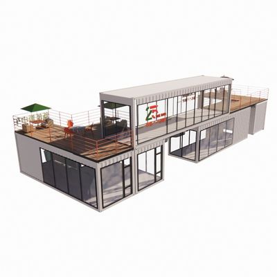 40ft Mobile Bar Restaurant Container Hotel Container in acciaio Storage Edificio prefabbricato con telaio in acciaio galvanizzato e piegatura