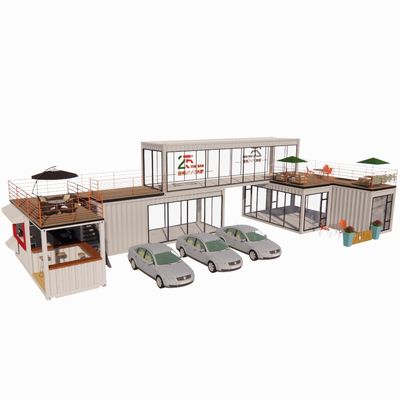 40ft Mobile Bar Restaurant Container Hotel Container in acciaio Storage Edificio prefabbricato con telaio in acciaio galvanizzato e piegatura