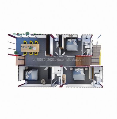 20ft/40ft Prefabbricato Portatile Pieghevole Contenitore Espandibile Piccola Casa Mobile con 3 Camere da letto Finestre in lega di alluminio