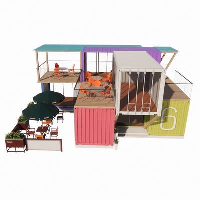 Facile assemblaggio e smontaggio 20ft/40ft Modulare Prefabb Storage Container di spedizione case Bar con finestre in alluminio