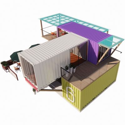 Facile assemblaggio e smontaggio 20ft/40ft Modulare Prefabb Storage Container di spedizione case Bar con finestre in alluminio