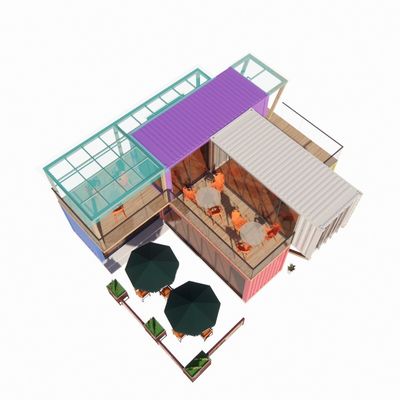 Facile assemblaggio e smontaggio 20ft/40ft Modulare Prefabb Storage Container di spedizione case Bar con finestre in alluminio