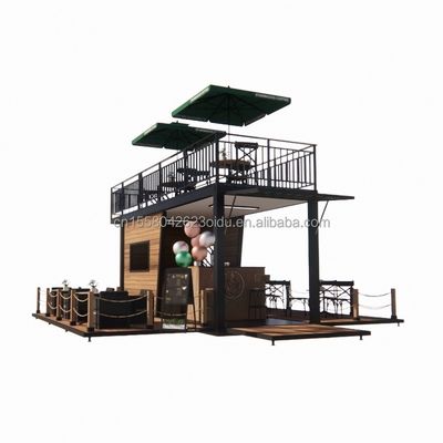 20ft Pop Up Container Bar And Coffee Shop Modulare Mobile Convenience Store Cornice in acciaio con piegatura in acciaio galvanizzato