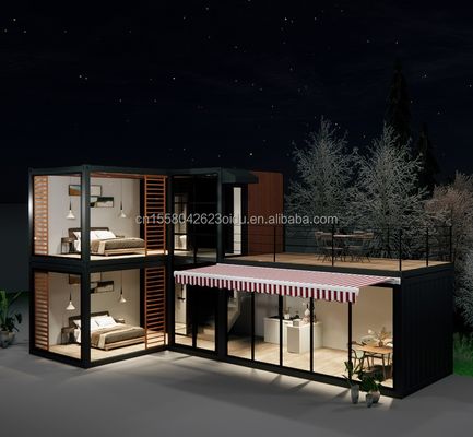 Design Struttura in acciaio Villa modulare facile da assemblare Casa moderna Contenitore di lusso Case prefabbricate Contenitore a confezione piatta