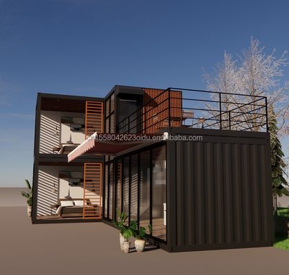 Design Struttura in acciaio Villa modulare facile da assemblare Casa moderna Contenitore di lusso Case prefabbricate Contenitore a confezione piatta