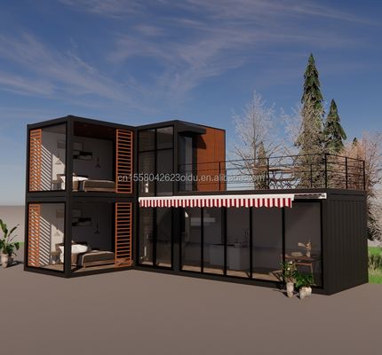 Design Struttura in acciaio Villa modulare facile da assemblare Casa moderna Contenitore di lusso Case prefabbricate Contenitore a confezione piatta