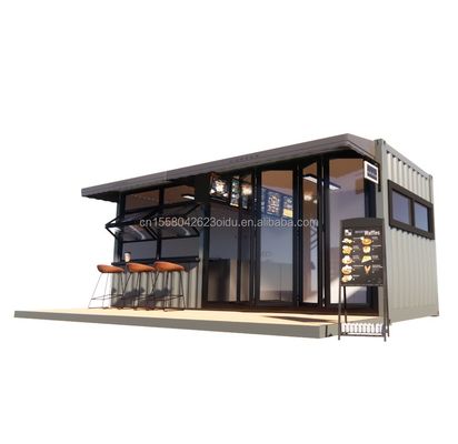 Negozio 20ft Prefabbricato Container Bar con 50/75/100mm Wave Sandwich Panel Pareti Portable e facile da installare