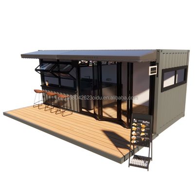 Negozio 20ft Prefabbricato Container Bar con 50/75/100mm Wave Sandwich Panel Pareti Portable e facile da installare