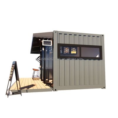 Negozio 20ft Prefabbricato Container Bar con 50/75/100mm Wave Sandwich Panel Pareti Portable e facile da installare