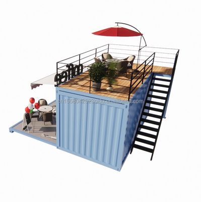 Mini 20 piedi Pop-Up Store con design moderno e robusti tubi quadrati in acciaio galvanizzato due piani contenitore Bar Stall