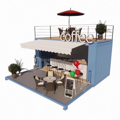 Mini 20 piedi Pop-Up Store con design moderno e robusti tubi quadrati in acciaio galvanizzato due piani contenitore Bar Stall