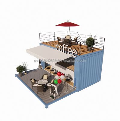 Mini 20 piedi Pop-Up Store con design moderno e robusti tubi quadrati in acciaio galvanizzato due piani contenitore Bar Stall