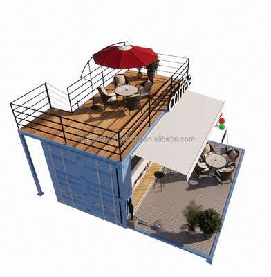 Mini 20 piedi Pop-Up Store con design moderno e robusti tubi quadrati in acciaio galvanizzato due piani contenitore Bar Stall