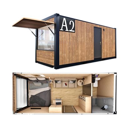 Casa prefabbricata per giardino con contenitore in legno
