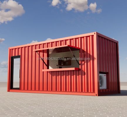 Container di spedizione prefabbricato da 20 piedi Pop Up Coffee Shop Ristorante Mobile Container Bar con moderno design e stile bagno