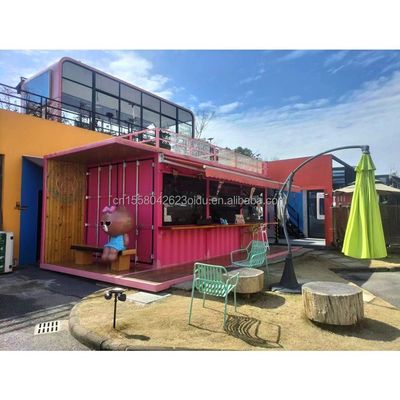 20ft Flat Mobile Container Shop Store Coffee Retail Stall con pannello sandwich Wave da 50 mm Parete per hotel