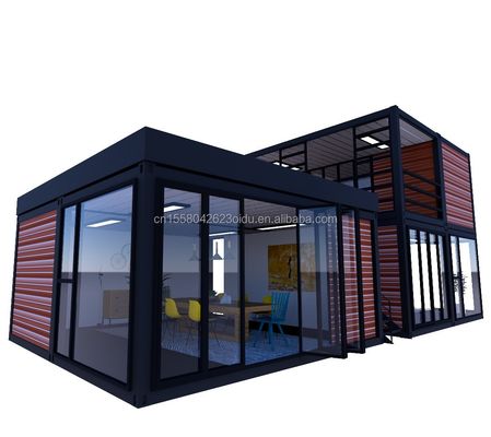 Tubi quadrati in acciaio galvanizzato 40ft 20ft camera da letto di lusso grande studio in vetro casa mobile per vivere in design personalizzato