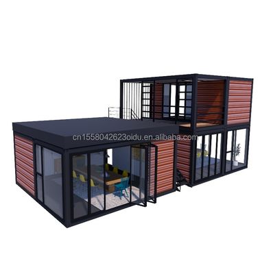 Tubi quadrati in acciaio galvanizzato 40ft 20ft camera da letto di lusso grande studio in vetro casa mobile per vivere in design personalizzato