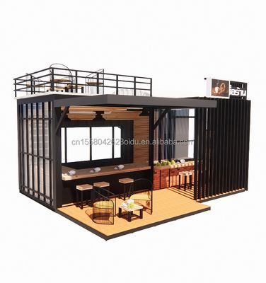 Aluminico Legato Finestre Prefabbricate Spedizione Mobile Caffe' Container Bar Shop per Disegno Personalizzabile
