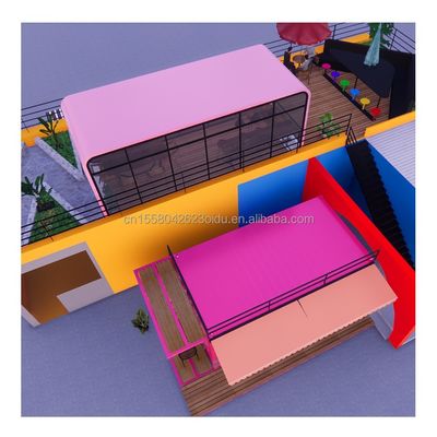 20ft Flat Mobile Container Shop Store Coffee Retail Stall con pannello sandwich Wave da 50 mm Parete per hotel