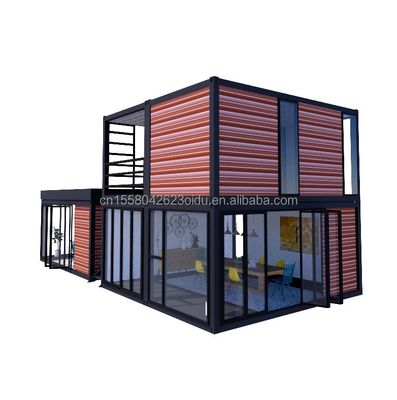 Tubi quadrati in acciaio galvanizzato 40ft 20ft camera da letto di lusso grande studio in vetro casa mobile per vivere in design personalizzato