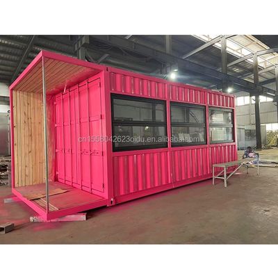 20ft Flat Mobile Container Shop Store Coffee Retail Stall con pannello sandwich Wave da 50 mm Parete per hotel