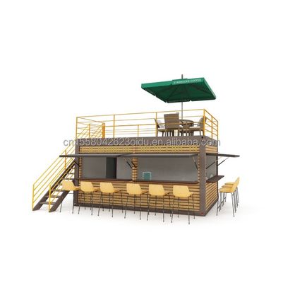 20 piedi contenitore bar del caffè portabile magazzino prefabbricato con contenitore di progettazione e 50/75/100mm Wave Sandwich pannelli di pareti