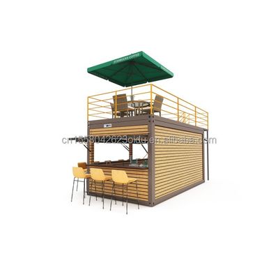 20 piedi contenitore bar del caffè portabile magazzino prefabbricato con contenitore di progettazione e 50/75/100mm Wave Sandwich pannelli di pareti