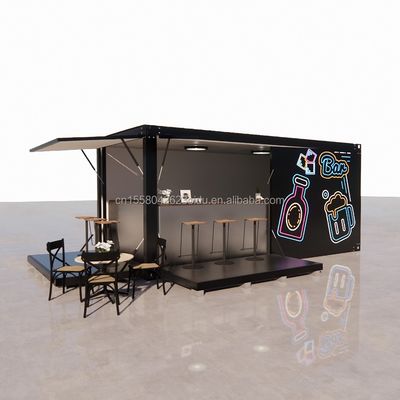 Container House Ristorante Negozio di cibo di strada Chiosco 20ft Mini Pop Up Shop Container con finestre in alluminio