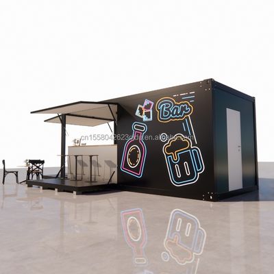 Container House Ristorante Negozio di cibo di strada Chiosco 20ft Mini Pop Up Shop Container con finestre in alluminio