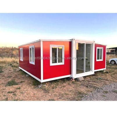 Famiglia con casa in contenitore estensibile e casa prefabbricata pieghevole 2 camere da letto Casa di famiglia