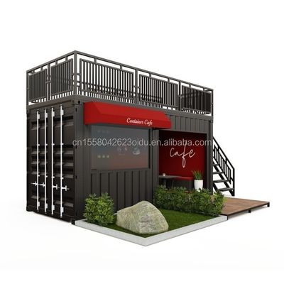 Luxury Shipping Container Bar 20FT Container Coffee Shop and Restaurant con piegatura in acciaio galvanizzato 180g
