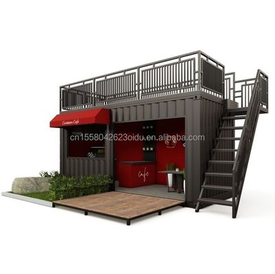 Luxury Shipping Container Bar 20FT Container Coffee Shop and Restaurant con piegatura in acciaio galvanizzato 180g