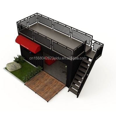 Luxury Shipping Container Bar 20FT Container Coffee Shop and Restaurant con piegatura in acciaio galvanizzato 180g