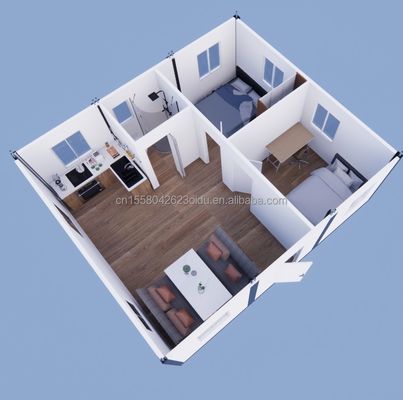Case in container Struttura in acciaio a prezzi accessibili Case prefabbricate con pareti a pannello sandwich a onde da 50/75/100 mm