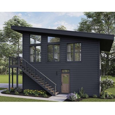 Tubi quadrati in acciaio galvanizzato 2 camere da letto Edificio esterno Prefabbricato Container per la spedizione Casa per villa / giardino nel cortile caldo