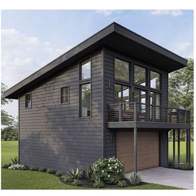 Tubi quadrati in acciaio galvanizzato 2 camere da letto Edificio esterno Prefabbricato Container per la spedizione Casa per villa / giardino nel cortile caldo