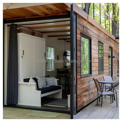 Casa prefabbricata in legno da 20 piedi telaio in acciaio Casa piccola per la foresta Contenitore residenziale Case prefabbricate mobili vendita