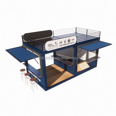 20ft o 40ft telaio di acciaio estensibile Mobile Coffee Bar Pop Up Container di spedizione con galvanizzato Steel Bending