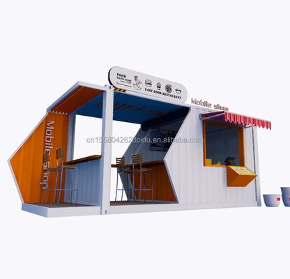 20ft o 40ft telaio di acciaio estensibile Mobile Coffee Bar Pop Up Container di spedizione con galvanizzato Steel Bending